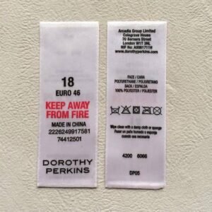 WHITE SATIN LABEL